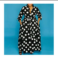 Black polka dot dress