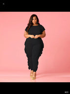 Curvy Chic Black 2 piece plus size jumper