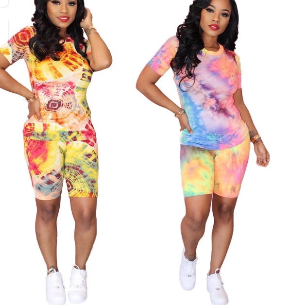 Colorful 2 piece short set